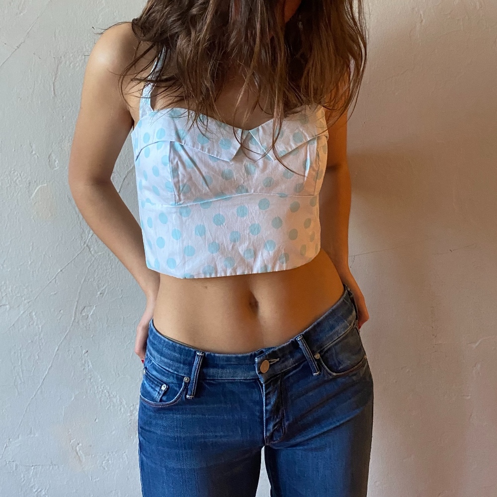 Tara Starlet Polka Dot Bustier Top